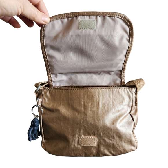 Kipling Sabian Mini Crossbody Bag in Sand Metallic - Picture 10 of 14